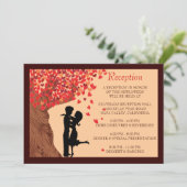 Carte de réception Couple Amoureux Chênes Cœurs To (Debout devant)