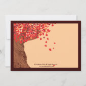 Carte de réception Couple Amoureux Chênes Cœurs To (Dos)