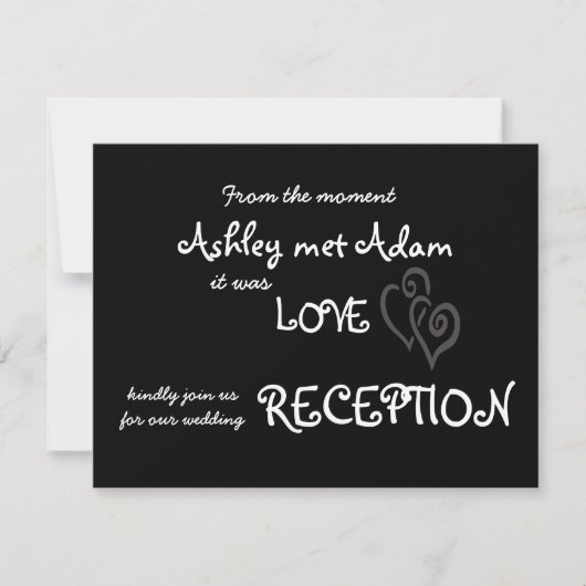 Carte de Réception d'Amour Romantique | Noir (Devant)