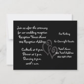 Carte de Réception d'Amour Romantique | Noir (Dos)
