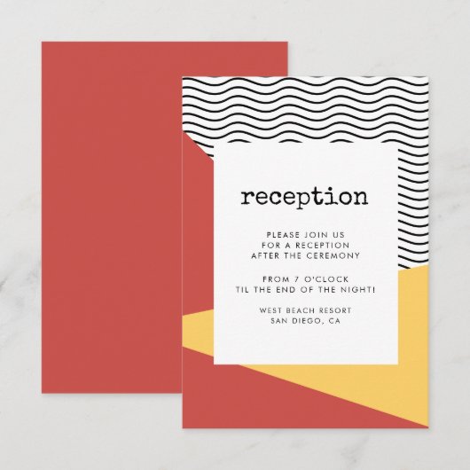 Carte de réception d'art pop des années 80 style M (Devant / Derrière)