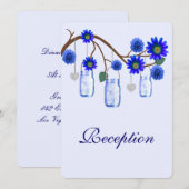 Carte de réception de bocaux Mason à fleurs bleues (Devant / Derrière)