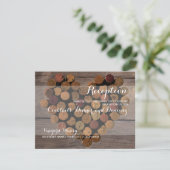 Carte de réception de bouchon de vin rustique (Debout devant)