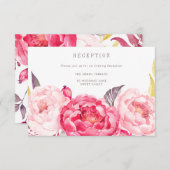 Carte de réception de bouquet anglais à l'aquarell (Devant / Derrière)