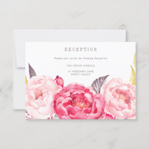 Carte de réception de bouquet anglais à l'aquarell