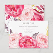 Carte de réception de bouquet anglais aquarelle ro (Devant / Derrière)