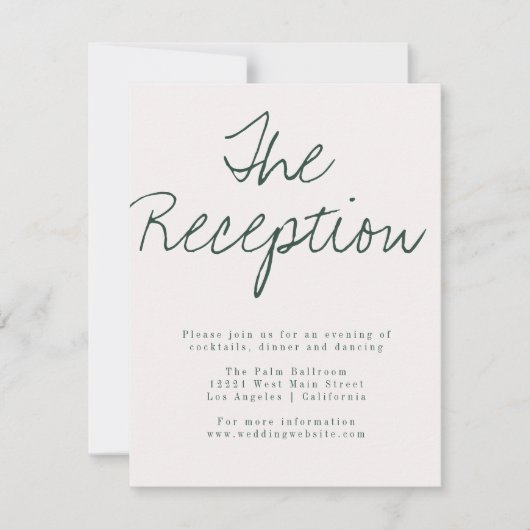 Carte de réception de calligraphie moderne (Devant)