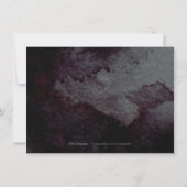 Carte de réception de calligraphie pailletée noire (Dos)