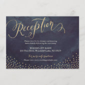 Carte de réception de calligraphie pailletée or nu (Devant)