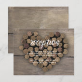 Carte de réception de cœur de bouchon de vin (Devant / Derrière)