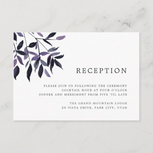 Carte de réception de feuillage à l'aquarelle Harv (Devant)