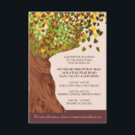 Carte de réception de feuilles de cœur tombant de<br><div class="desc">Carte de réception de feuilles de cœur tombant de l'arbre d'amour</div>