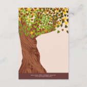 Carte de réception de feuilles de cœur tombant de  (Dos)