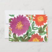 Carte de réception de fleurs aquarelle (Dos)