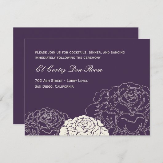 Carte de réception de la roseraie - Violet (Devant / Derrière)