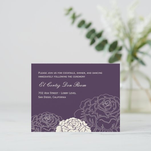 Carte de réception de la roseraie - Violet (Debout devant)