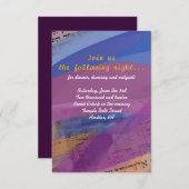 Carte de réception de la soirée de la colombe musi (Devant / Derrière)