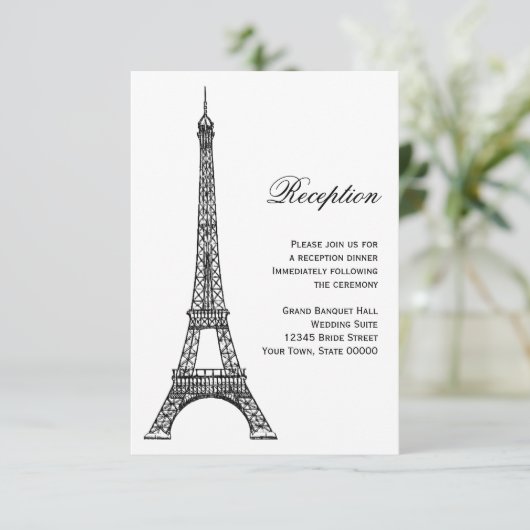 Carte de réception de la Tour Eiffel parisienne no (Debout devant)