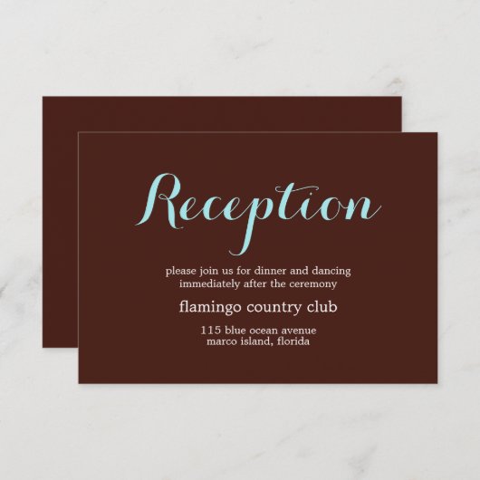 Carte de réception de mariage (Devant / Derrière)