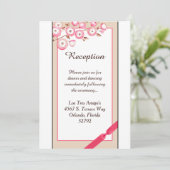 Carte de réception de mariage à branche florale ro (Debout devant)