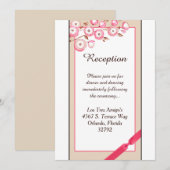 Carte de réception de mariage à branche florale ro (Devant / Derrière)