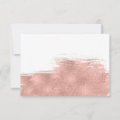 Carte de réception de mariage à brosse en or rose  (Dos)