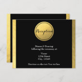 Carte de réception de mariage à cercle noir et feu (Devant / Derrière)