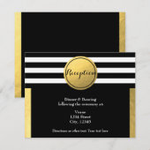 Carte de réception de mariage à cercle noir et feu (Devant / Derrière)