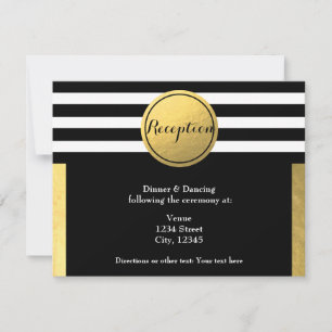 Carte de réception de mariage à cercle noir et feu