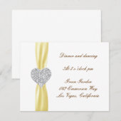 Carte de Réception de Mariage à Cœur de Diamant Ja (Devant / Derrière)