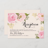 Carte de réception de mariage à fleurs roses vinta (Devant / Derrière)