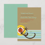 Carte de réception de mariage à la plage pour les (Devant / Derrière)