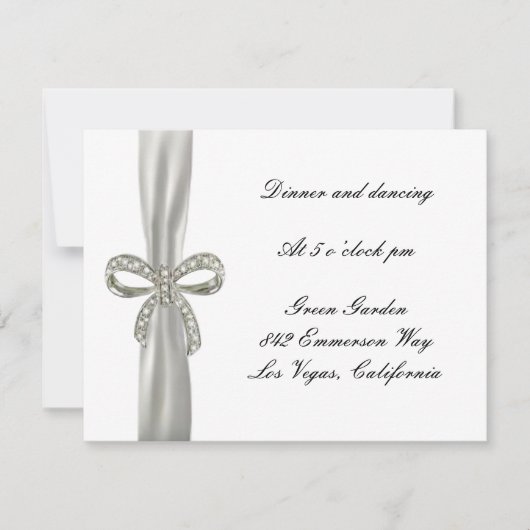 Carte de réception de mariage à l'arc diamant (Devant)