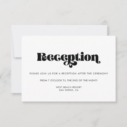 Carte de réception de mariage à l'écriture rétro v (Devant)