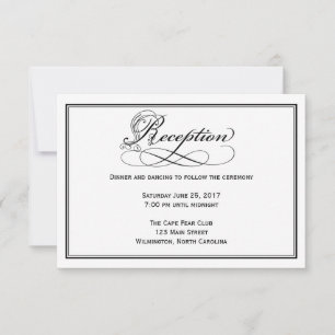 Carte de réception de mariage à l'écriture royale 
