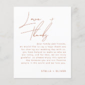 Carte de réception de mariage à l'écriture terraco (Devant)