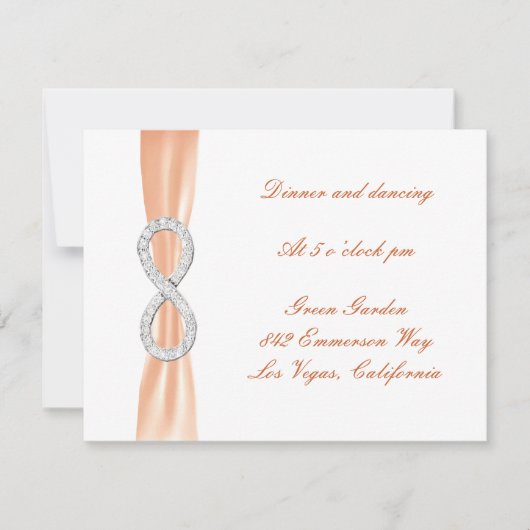 Carte de réception de mariage à l'infini en diaman (Devant)