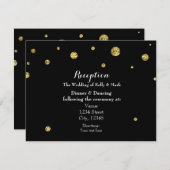 Carte de réception de mariage à paillettes noire e (Devant / Derrière)
