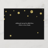 Carte de réception de mariage à paillettes noire e (Dos)