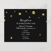 Carte de réception de mariage à paillettes noire e (Devant)