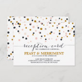 Carte de réception de mariage à points de confetti (Devant / Derrière)