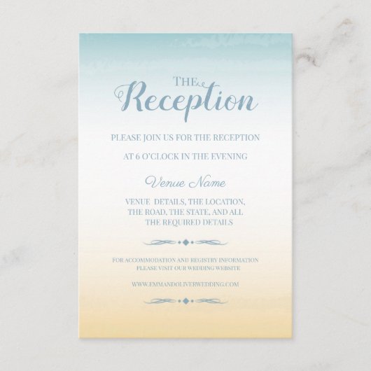 Carte De Réception De Mariage À Thème Balnéaire (Devant)