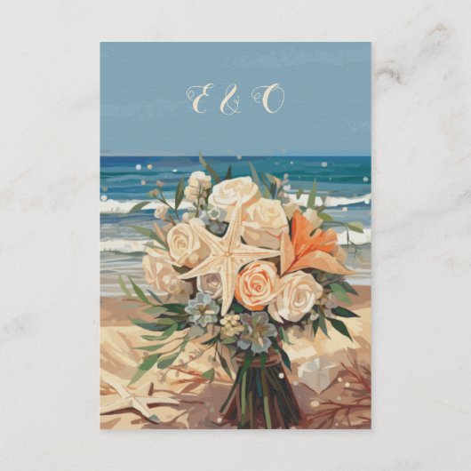 Carte De Réception De Mariage À Thème Balnéaire (Dos)