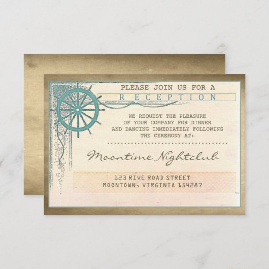 carte de réception de mariage ancienne billet vint (Devant / Derrière)