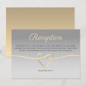Carte de réception de mariage argent et or (Devant / Derrière)