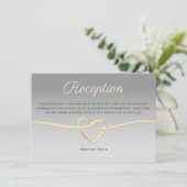 Carte de réception de mariage argent et or (Debout devant)