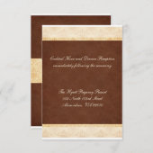 Carte de réception de mariage au chocolat et à la  (Devant / Derrière)