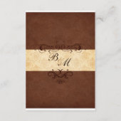 Carte de réception de mariage au chocolat et à la  (Dos)