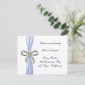 Carte de réception de mariage au diamant bleu (Debout devant)