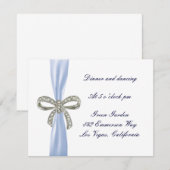 Carte de réception de mariage au diamant bleu (Devant / Derrière)